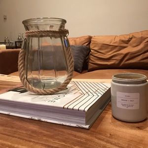 Glass Lantern with Rope Handle